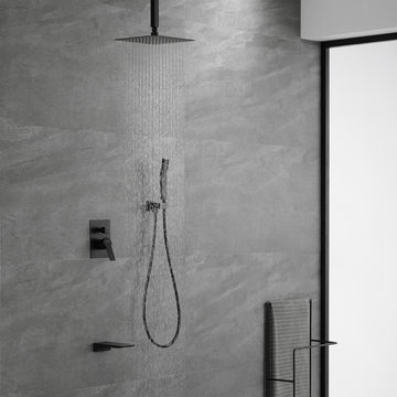 Ceiling Mounted Rain Shower System, 10" Rain Shower Faucet Set